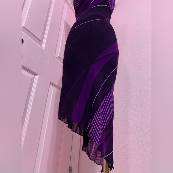 VTG Arden B Asymmetrical Purple Dress with Abstract Print - XS - Picture 3 of 10